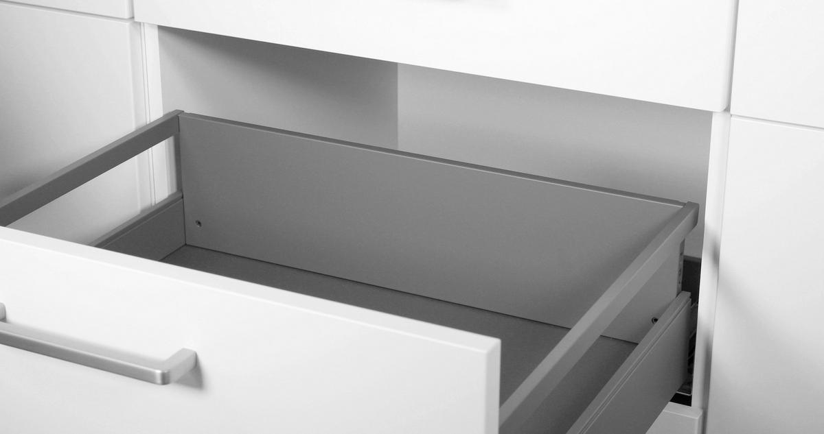 KÜCHENLEERBLOCK 240 cm   in Grau, Eiche dunkel  - Eiche dunkel/Edelstahlfarben, MODERN, Holzwerkstoff/Metall (240cm) - Nobilia