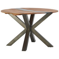 ESSTISCH in Holz, Metall  - Schwarz/Naturfarben, Trend, Holz/Metall (120/76/120cm) - Livetastic