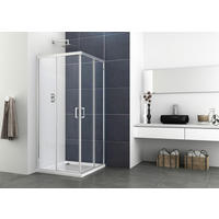 DUSCHKABINE 90/195/90 cm  in Chromfarben  - Chromfarben, Basics, Glas/Metall (90/195/90cm)