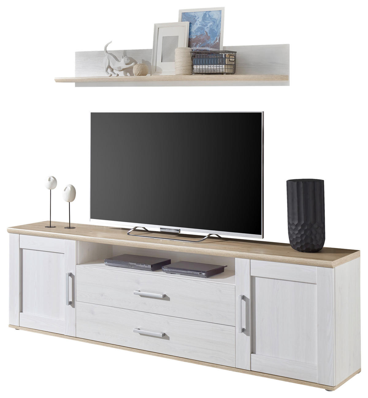 PAROI MURALE 2-teilig  in Eiche San Remo 200/60/38 cm  - Silberfarben/Lärchefarben, Lifestyle, Holzwerkstoff/Kunststoff (200/60/38cm) - MID.YOU
