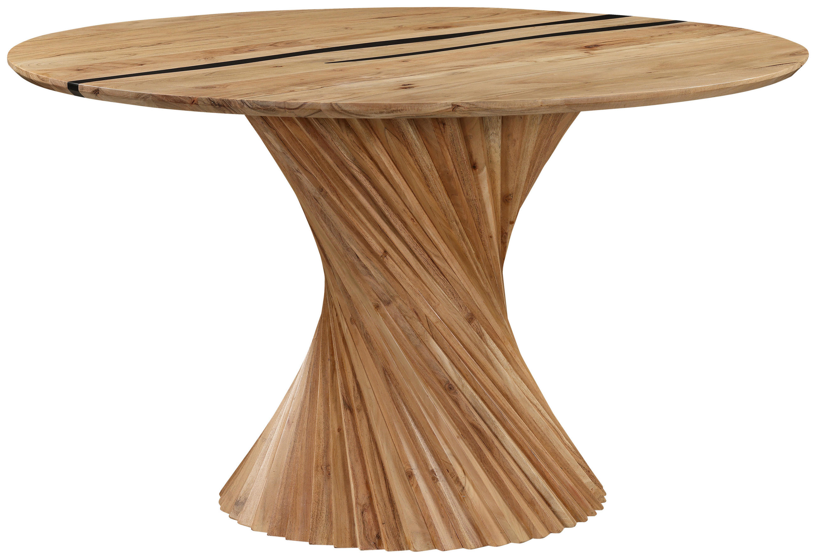 ESSTISCH 130/76/130 cm Echtholz  Holz gastro- und objekttauglich rund Schwarz, Akaziefarben  - Schwarz/Akaziefarben, Modern, Holz (130/76/130cm) - Lomoco