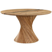 ESSTISCH 130/76/130 cm Echtholz  Holz gastro- und objekttauglich rund Schwarz, Akaziefarben  - Schwarz/Akaziefarben, Modern, Holz (130/76/130cm) - Lomoco