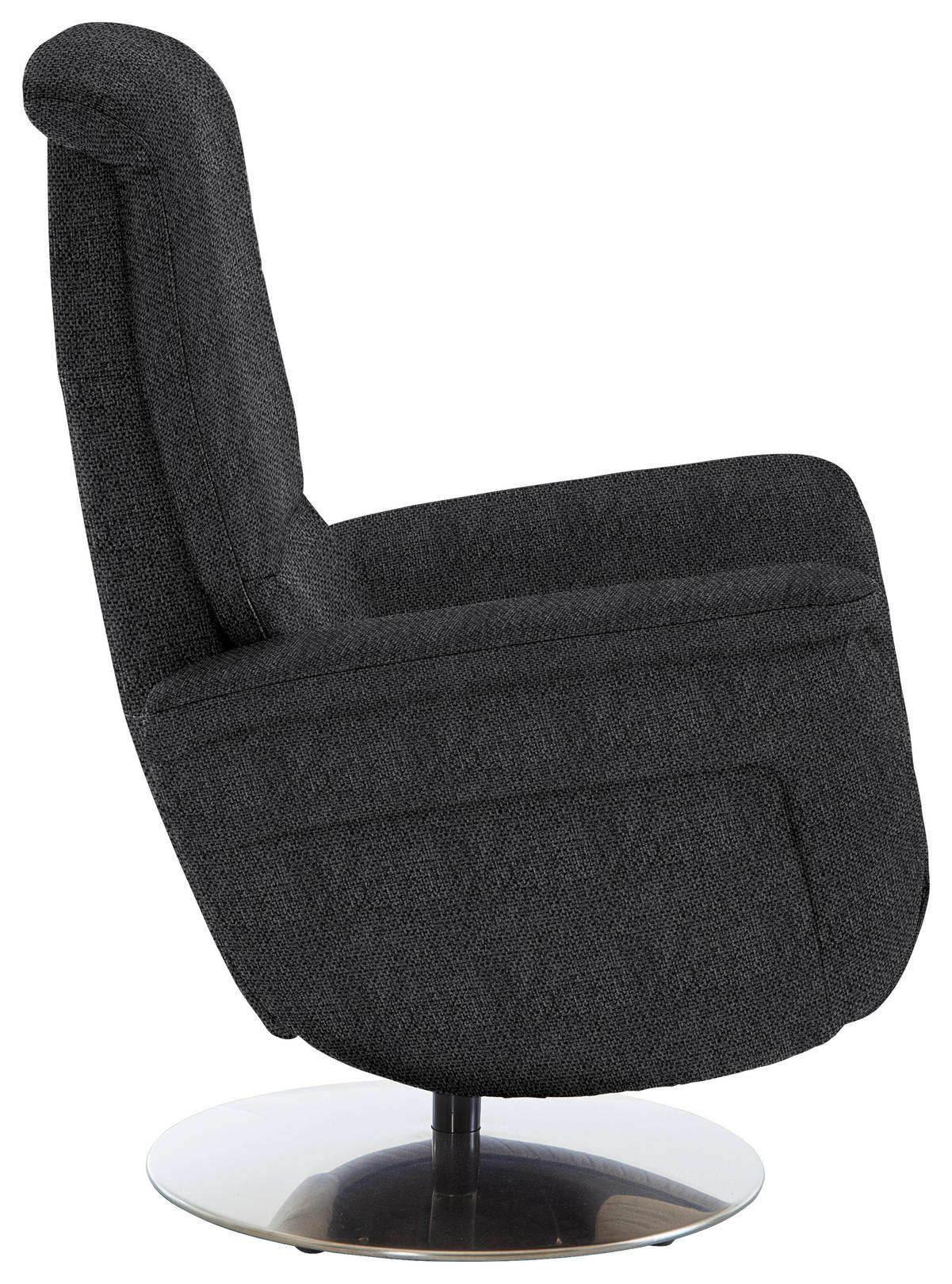 RELAXSESSEL Textil Schwarz  - Edelstahlfarben/Schwarz, Konventionell, Textil/Metall (79/112/94cm) - Beldomo Premium
