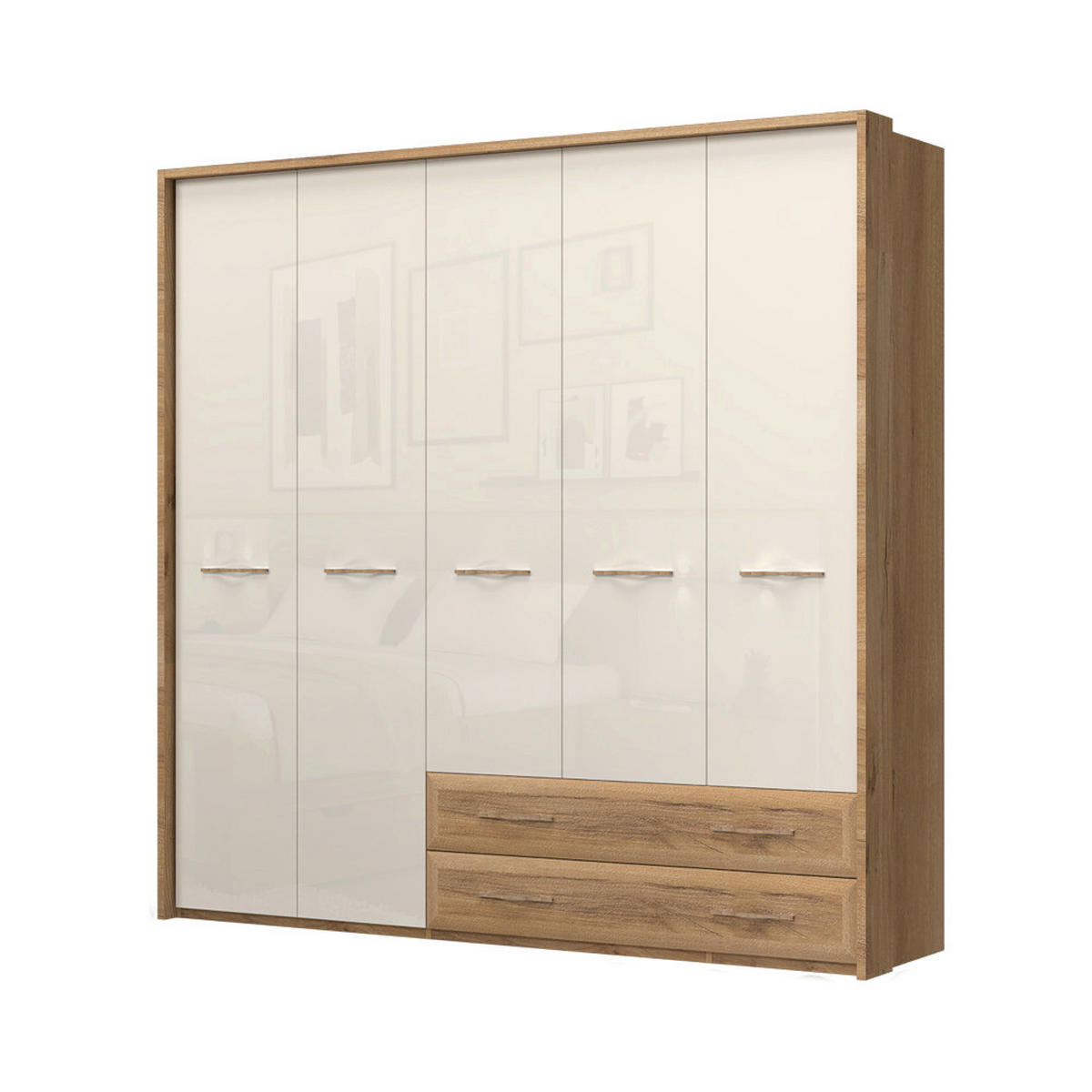 ORMAR SA KLASIČNIM VRATIMA bež  232/226/60 cm  - bež, Dizajnerski, metal/pločasti materijal (232/226/60cm)