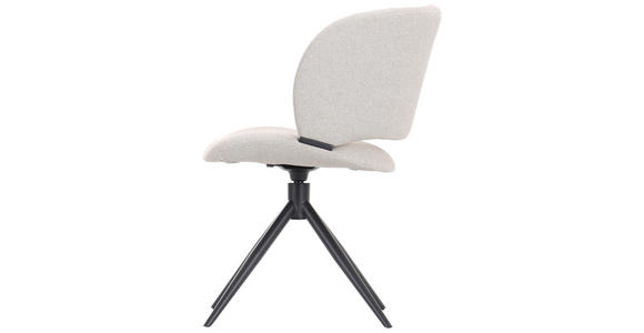 STUHL in Eisen Mikrofaser Holz, Metall, Textil - Beige/Schwarz, MODERN, Holz/Textil (56,5/79,5/64cm) - Hom`in
