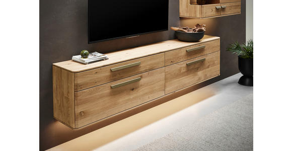 LOWBOARD Wildeiche  241,9/53,8/37,1 cm  - Wildeiche/Bronzefarben, Natur, Holz/Metall (241,9/53,8/37,1cm) - Valnatura