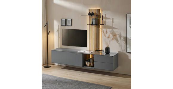 LOWBOARD  121/44/50 cm  Beimöbel erhältlich, hängend, in verschiedenen Holzdekoren erhältlich  - Anthrazit, Design, Holzwerkstoff (121/44/50cm) - Dieter Knoll