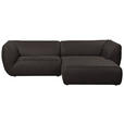 ECKSOFA in Lederlook Graphitfarben  - Schwarz/Graphitfarben, KONVENTIONELL, Kunststoff/Textil (278/175cm) - Carryhome