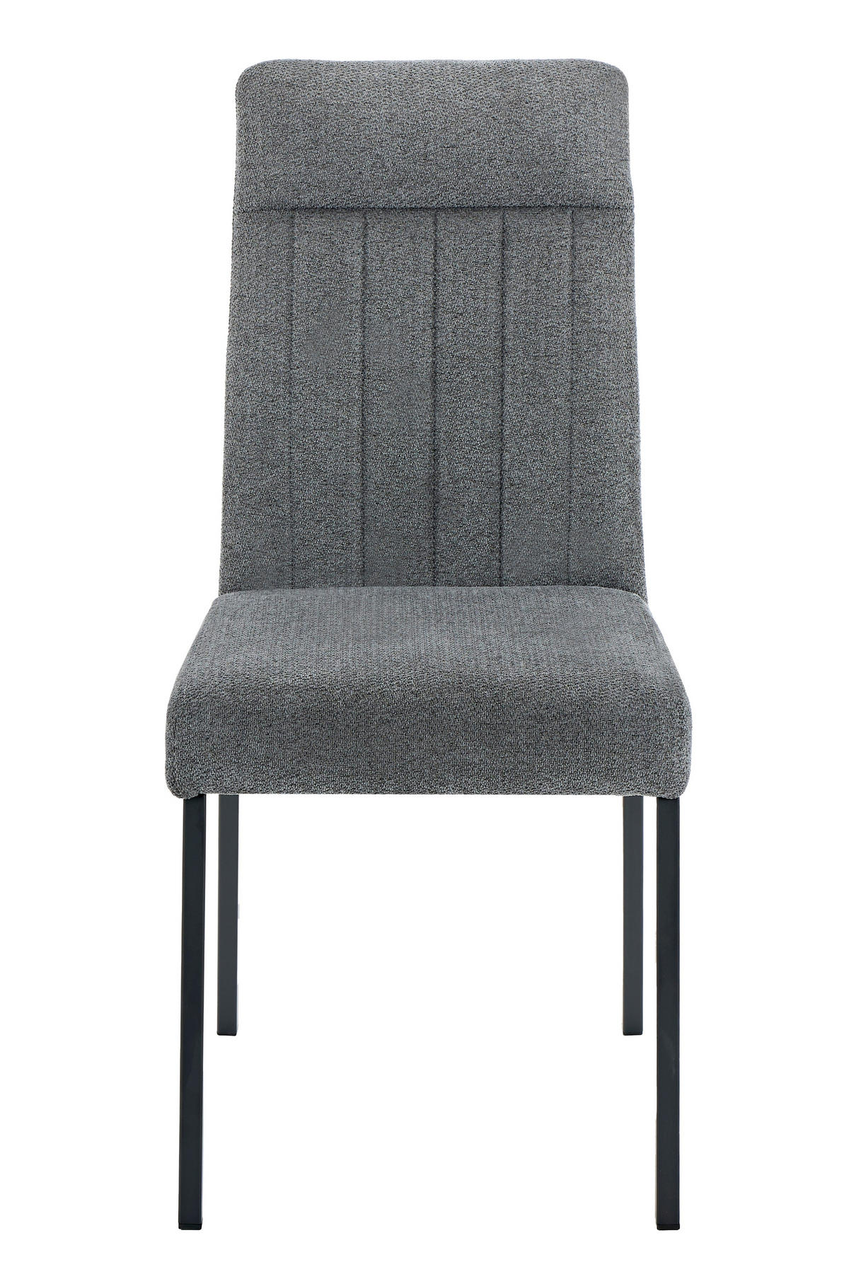 STUHL-SET 4 Stück  in Stahl Chenille  - Anthrazit/Schwarz, MODERN, Textil/Metall (44/95/63,5cm) - MID.YOU