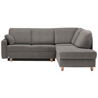 ECKSOFA  in Flachgewebe Schlammfarben  227/208 cm  - Schlammfarben/Eichefarben, KONVENTIONELL, Holz/Textil (227/208cm) - Sedda