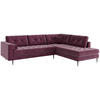 ECKSOFA Scott in Samt Weinrot  205/259 cm  - Edelstahlfarben/Weinrot, Design, Textil/Metall (205/259cm) - Livetastic