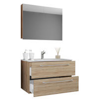 BADEZIMMER 3-teilig  in 80 cm  - Weiss/Alufarben, Modern, Keramik/Holzwerkstoff (80cm) - MID.YOU