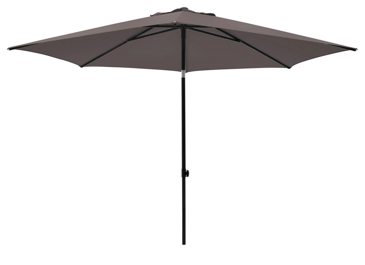 SONNENSCHIRM 300 cm Taupe  - Taupe/Schwarz, Basics, Kunststoff/Textil (300/300cm)
