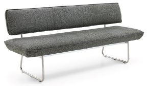 SITZBANK 200/87/67 cm Edelstahlfarben, Anthrazit  - Edelstahlfarben/Anthrazit, KONVENTIONELL, Textil/Metall (200/87/67cm) - Venjakob