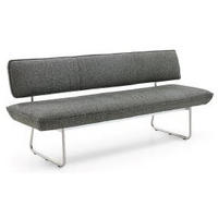 SITZBANK in Metall, Textil Anthrazit, Edelstahlfarben  - Edelstahlfarben/Anthrazit, Konventionell, Textil/Metall (200/87/67cm) - Venjakob