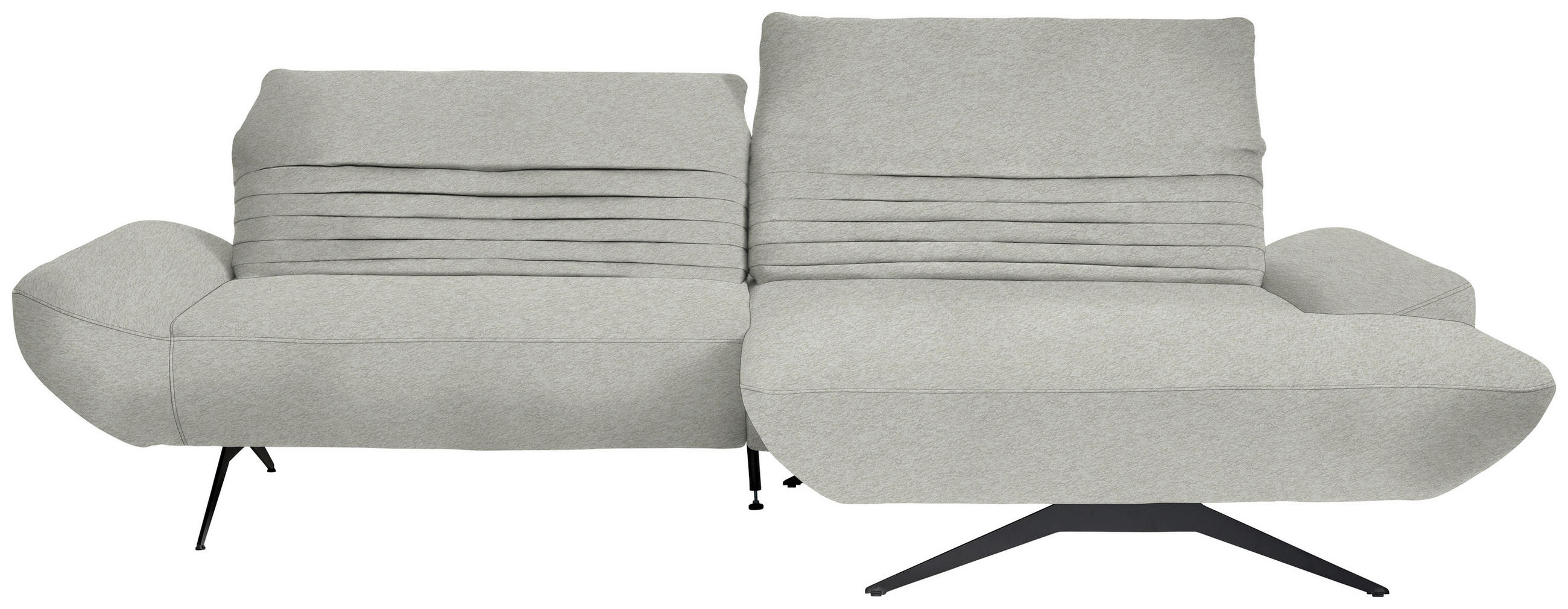 ECKSOFA  in Teddystoff Hellgrau  280/170-195 cm  - Hellgrau/Schwarz, Design, Textil/Metall (280/170-195cm) - Dieter Knoll