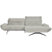 ECKSOFA  in Teddystoff Hellgrau  280/170-195 cm  - Hellgrau/Schwarz, Design, Textil/Metall (280/170-195cm) - Dieter Knoll