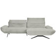 ECKSOFA  in Teddystoff Hellgrau  280/170-195 cm  - Hellgrau/Schwarz, Design, Textil/Metall (280/170-195cm) - Dieter Knoll