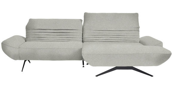 ECKSOFA  in Teddystoff Hellgrau  280/170-195 cm  - Hellgrau/Schwarz, Design, Textil/Metall (280/170-195cm) - Dieter Knoll