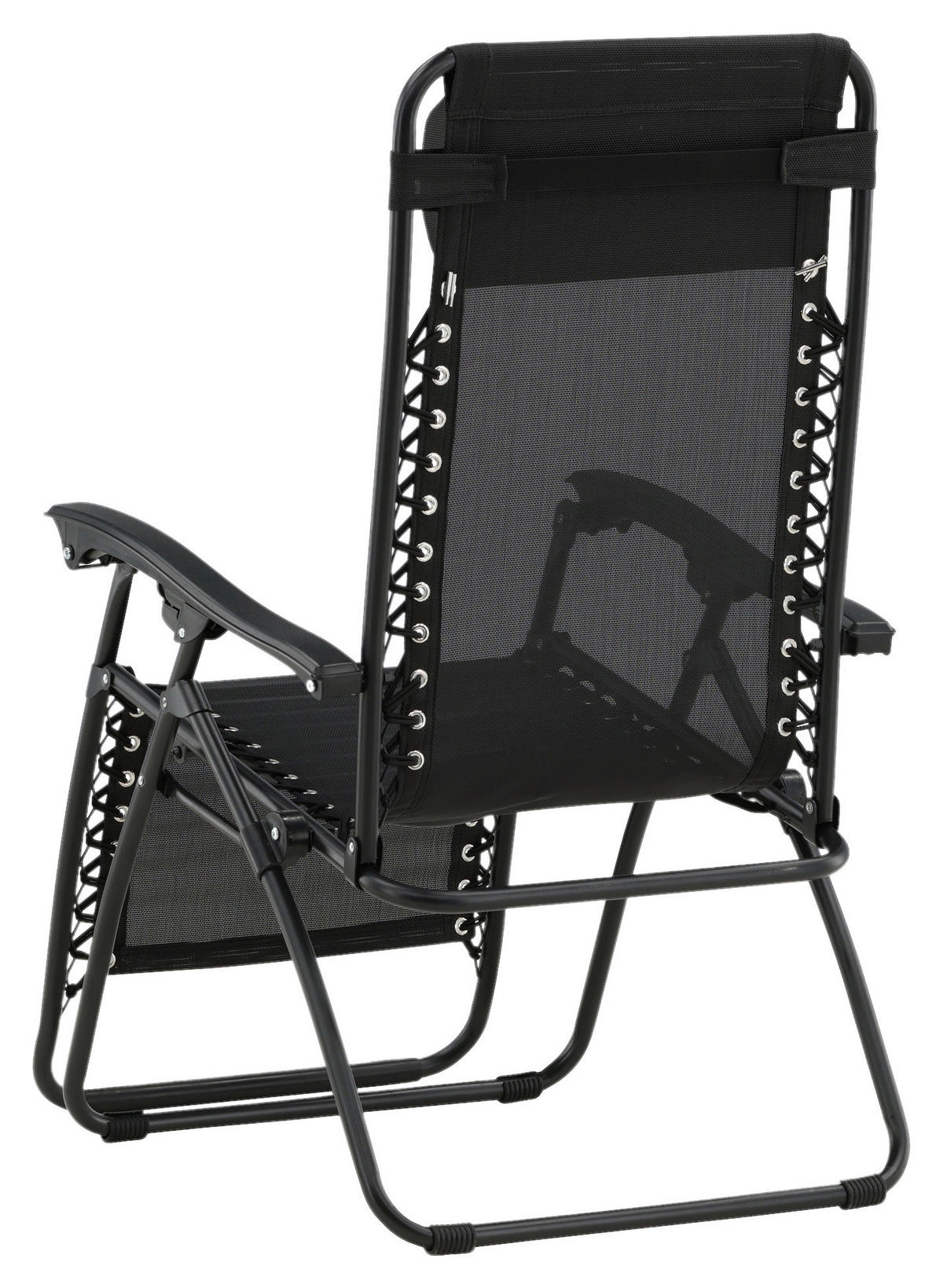 GARTEN-RELAXSESSEL 68/112/90 cm  - Schwarz, KONVENTIONELL, Kunststoff/Textil (68/112/90cm) - Gardenson
