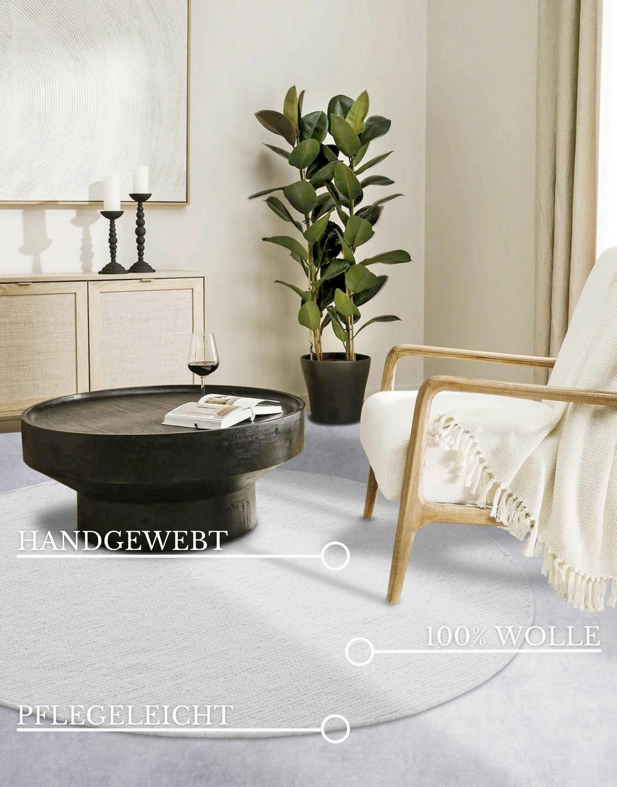 HANDWEBTEPPICH 160 cm Kollektion 1748 Weiß  - Weiß, Basics, Textil (160cm) - Villeroy & Boch