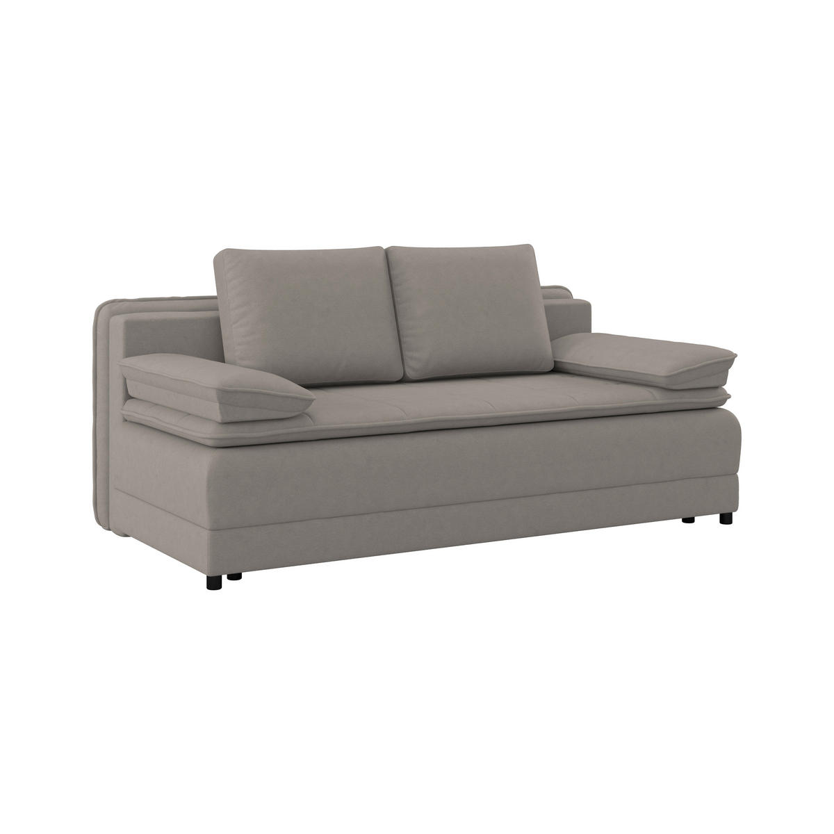SCHLAFSOFA in Webstoff Taupe  - Taupe/Schwarz, Modern, Kunststoff/Textil (202/73-92/105cm) - MID.YOU