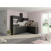 ECKKÜCHE 270/200 cm  in Anthrazit  - Edelstahlfarben/Eichefarben, Basics, Holzwerkstoff/Metall (270/200cm) - Optifit