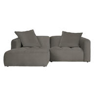 ECKSOFA in Webstoff Grau  - Schwarz/Grau, Modern, Kunststoff/Textil (173/240cm) - Stylife