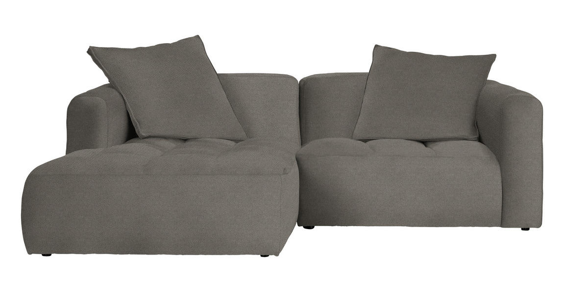 ECKSOFA in Webstoff Grau  - Schwarz/Grau, Modern, Kunststoff/Textil (173/240cm) - Stylife