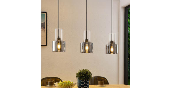HÄNGELEUCHTE 97/18/150 cm  - Dunkelgrau, Design, Glas/Metall (97/18/150cm) - Dieter Knoll