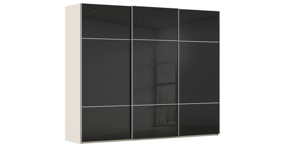 SCHWEBETÜRENSCHRANK  in Schwarz, Champagner  - Champagner/Alufarben, KONVENTIONELL, Glas/Holzwerkstoff (271/223/68cm) - Novel