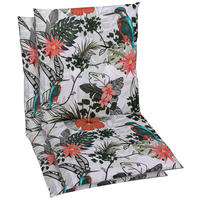 SESSELAUFLAGENSET in Grün, Hellgrau Floral  - Hellgrau/Grün, Basics, Textil (48/5/98cm)