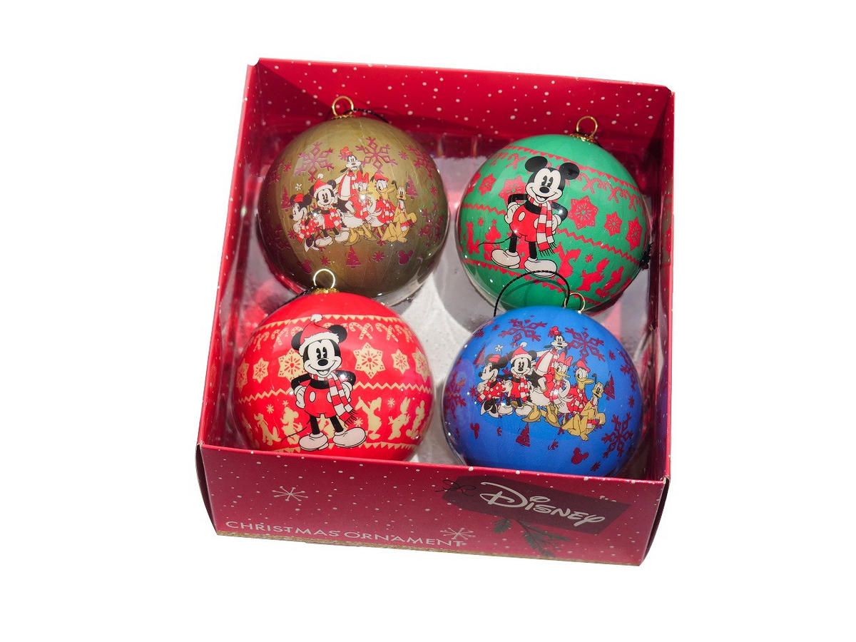 CHRISTBAUMKUGEL-SET MICKEY&MINNIE  - Multicolor, Trend, Kunststoff