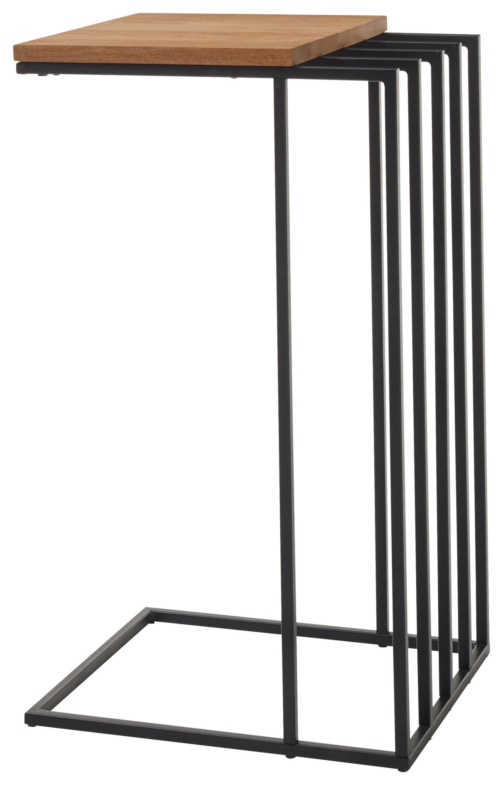 BEISTELLTISCH 40/35/70 cm Eiche massiv Naturfarben, Schwarz, Eichefarben rechteckig  - Eichefarben/Schwarz, Holz/Metall (40/35/70cm) - Xora