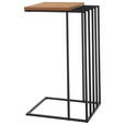 BEISTELLTISCH 40/35/70 cm Eiche massiv Naturfarben, Schwarz, Eichefarben rechteckig  - Eichefarben/Schwarz, Holz/Metall (40/35/70cm) - Xora