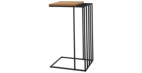 BEISTELLTISCH 40/35/70 cm Eiche massiv Naturfarben, Schwarz, Eichefarben rechteckig - Eichefarben/Schwarz, Holz/Metall (40/35/70cm) - Xora