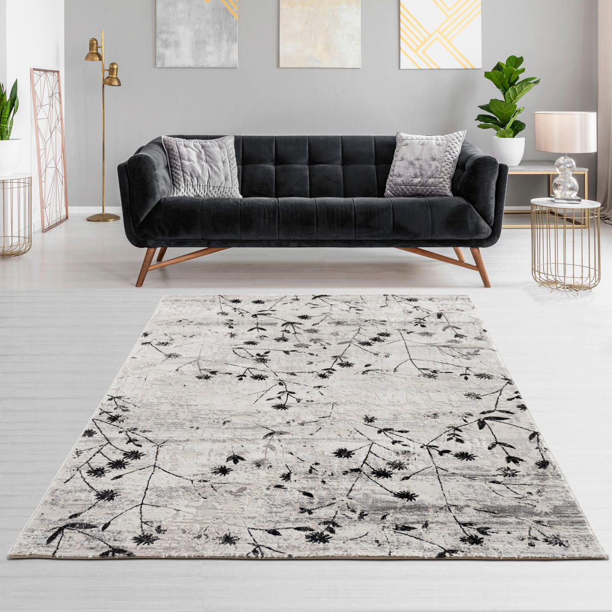 WEBTEPPICH 133/190 cm Antea  - Beige/Schwarz, Design, Textil (133/190cm) - Schöner Wohnen
