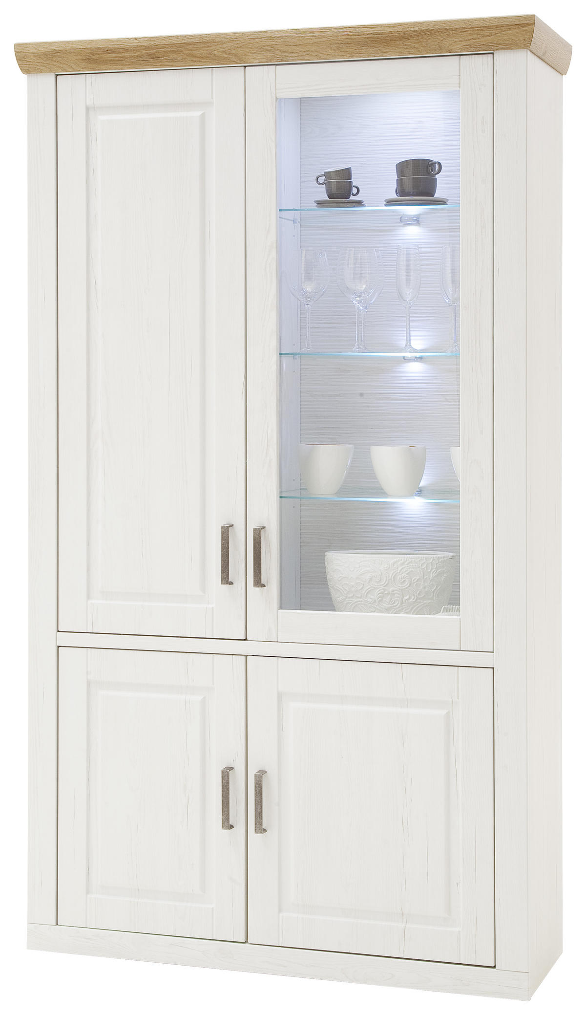 VITRINE in Eichefarben, Pinienfarben  - Eichefarben/Pinienfarben, Basics, Glas/Holzwerkstoff (118/210/40cm) - Landscape