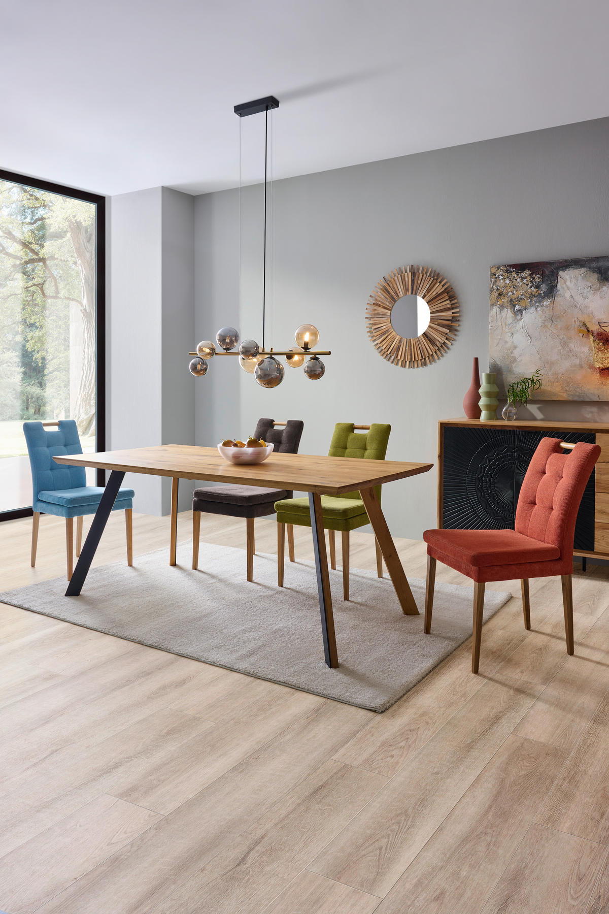JÍDELNÍ STŮL, divoký dub, barvy dubu, 180/90/75 cm - barvy dubu/černá, Design, kov/dřevo (180/90/75cm) - Linea Natura