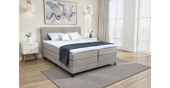 BOXSPRINGBETT 160/200 cm  in Grau  - Schwarz/Grau, KONVENTIONELL, Textil/Metall (160/200cm) - Carryhome