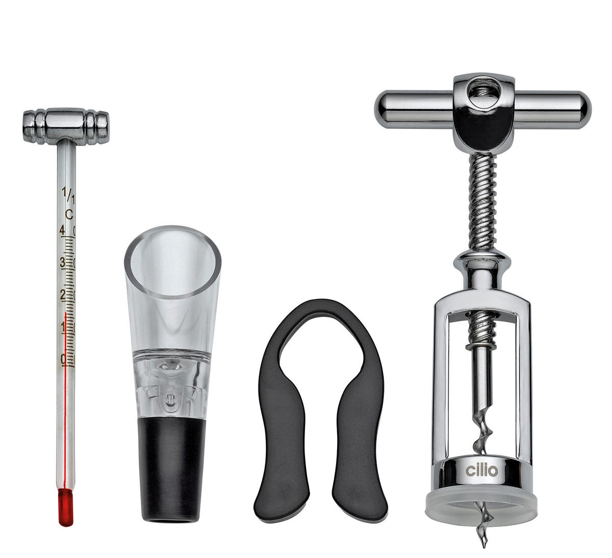 WEINSET - Schwarz, Basics, Metall (21,5/21,5/5,5cm) - Cilio