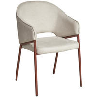 ARMLEHNSTUHL  in Eisen Webstoff  - Beige/Walnussfarben, MODERN, Textil/Metall (64/85/57cm) - MID.YOU