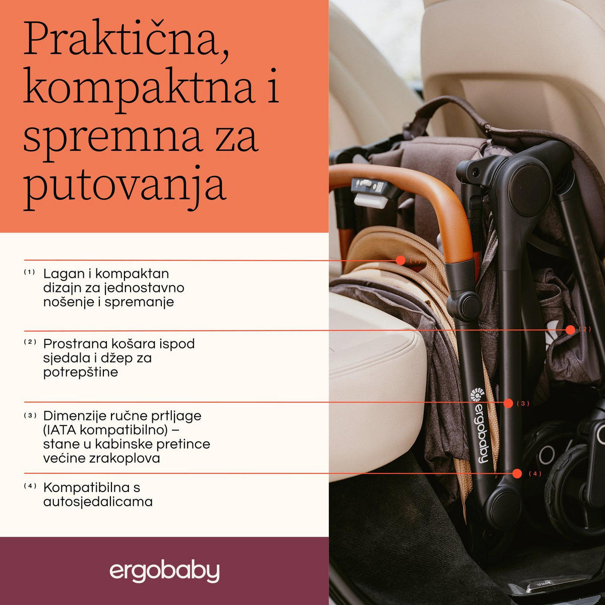 KIŠOBRAN KOLICA  METRO 3 DELUXE  - svijetlo siva, Basics, metal/tekstil (23/44/56cm) - Ergobaby