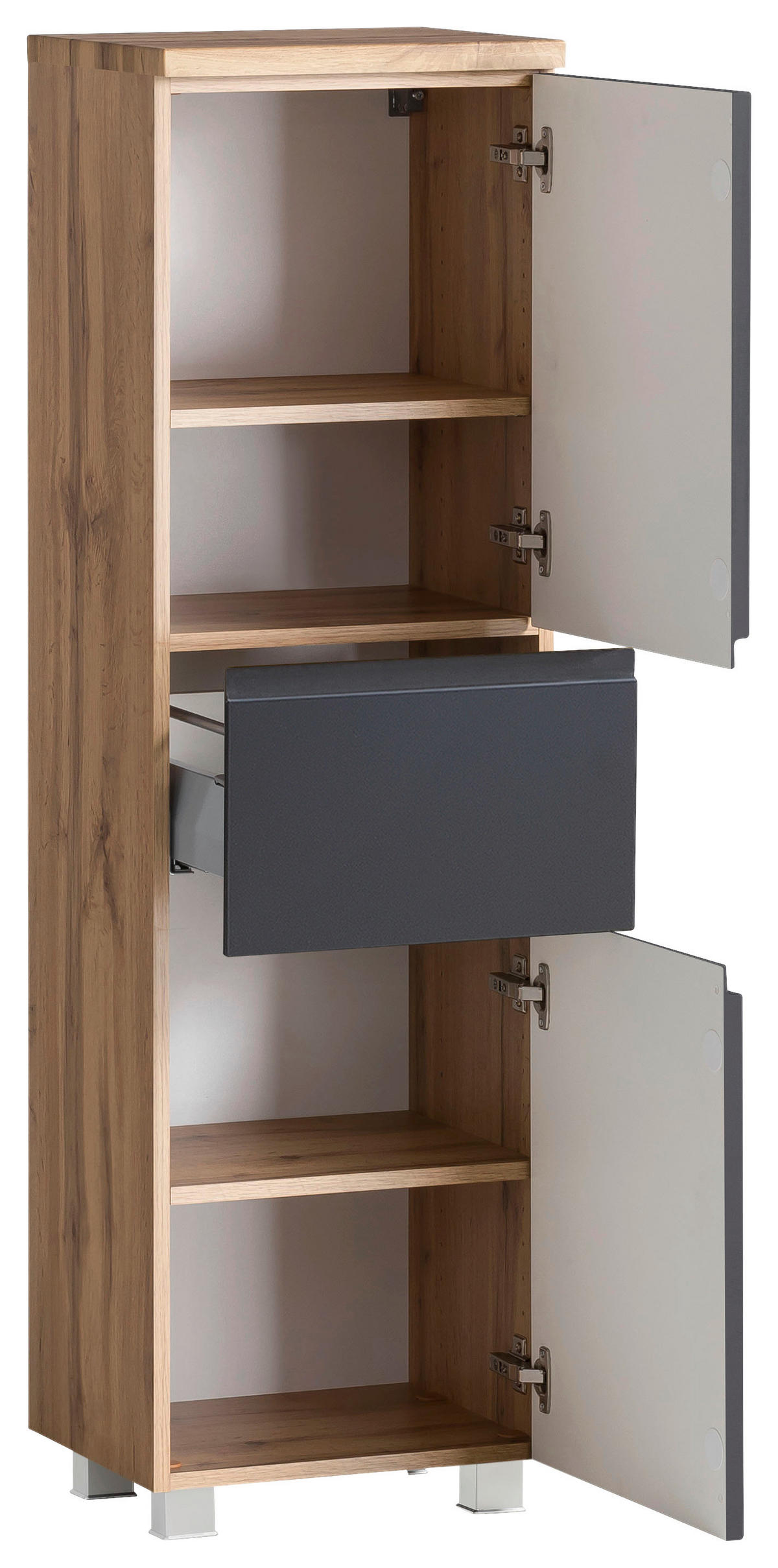 MIDISKÅP  - ek Wotan/grå, Modern, trämaterial (40/130/35cm) - Held