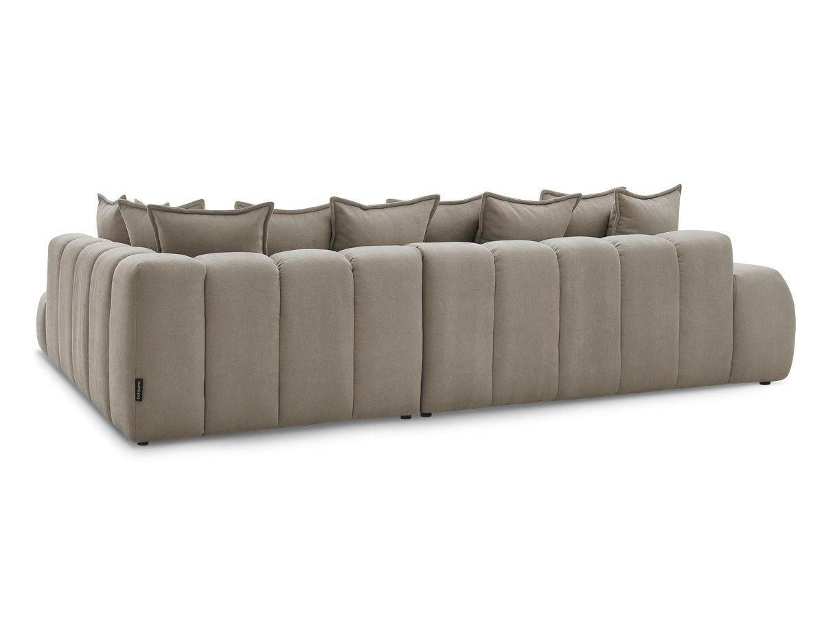 ECKSOFA Ottomane rechts  EVEREST Taupe Struktur  - Taupe/Schwarz, MODERN, Kunststoff/Textil (352/210cm)