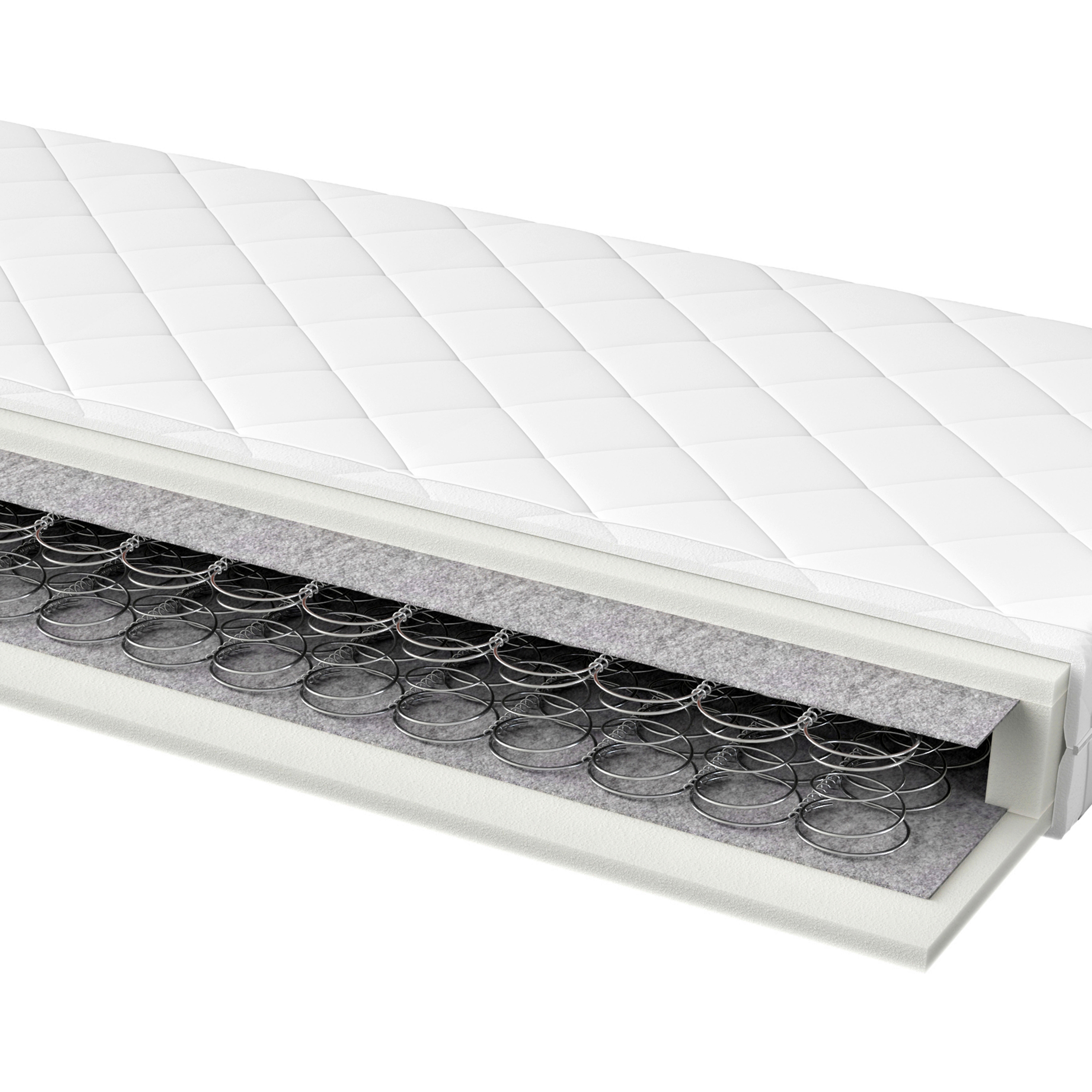 FEDERKERNMATRATZE - Weiß, Basics, Textil (90/200cm) - Boxxx