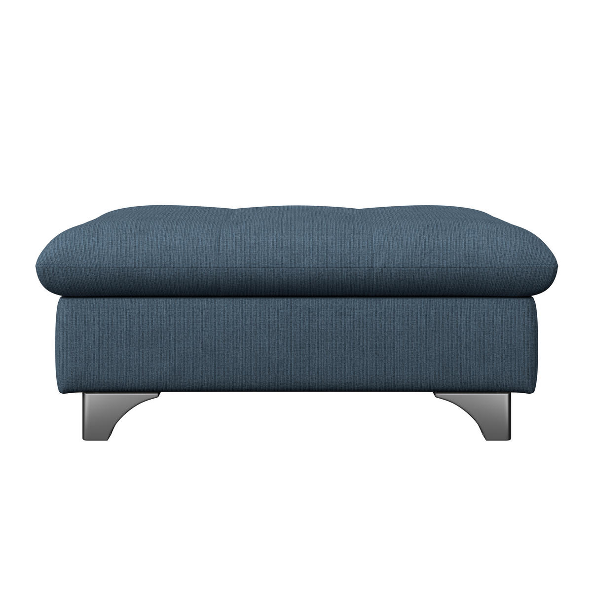 HOCKER Chenille Dunkelblau  - Chromfarben/Dunkelblau, KONVENTIONELL, Textil/Metall (108/46/108cm) - Livetastic