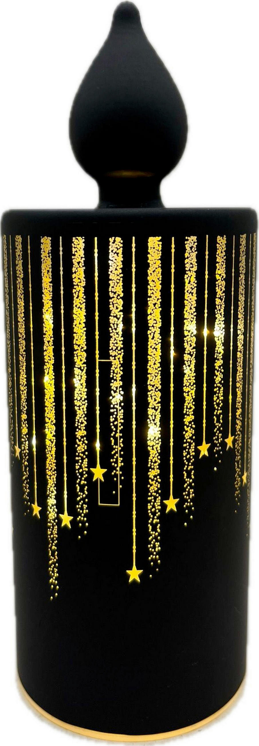 LED-KERZE  - Schwarz, LIFESTYLE, Glas (7,5/20,5cm) - X-Mas