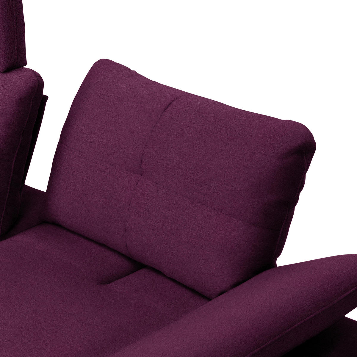 ECKSOFA in Webstoff Violett  - Violett/Schwarz, Design, Textil/Metall (179/301cm) - Chilliano