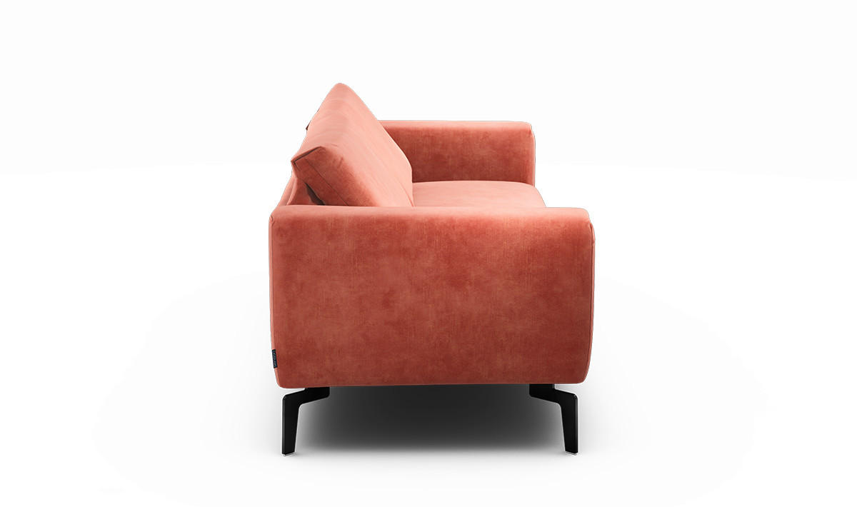 2,5-SITZER in Samt Rosa  - Schwarz/Rosa, Design, Textil/Metall (220/86/86-94cm) - SENSOO